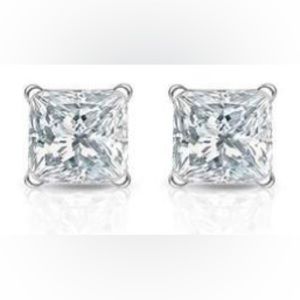 NWOT Solid Sterling silver Square Stud earring with crystals from Swarovski